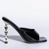 Shoes * | Azalea Wang Hearts Racing Stiletto Sandal In Black