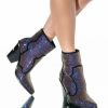 Shoes * | Azalea Wang Why So Serious Chunky Western Bootie In Multi