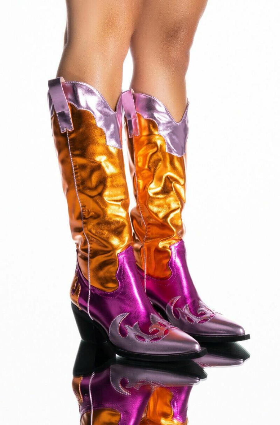 Shoes * | Azalea Wang Spice It Up Chunky Western Boot In Multi