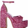 Shoes * | Azalea Wang Bali Glitter Chunky Sandal In Silver Pink