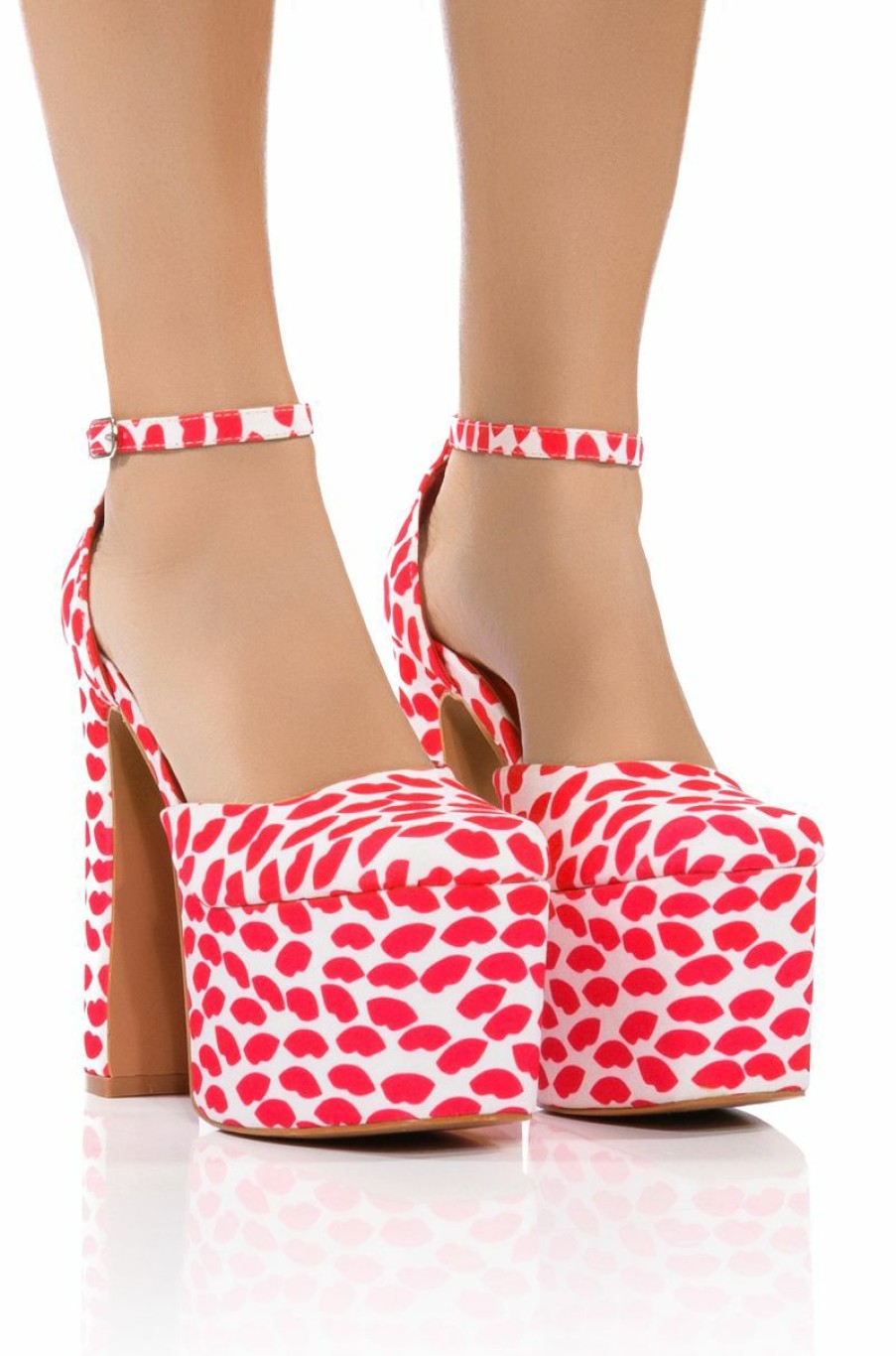 Shoes * | Azalea Wang Priscilla Printed Platform Pump Red