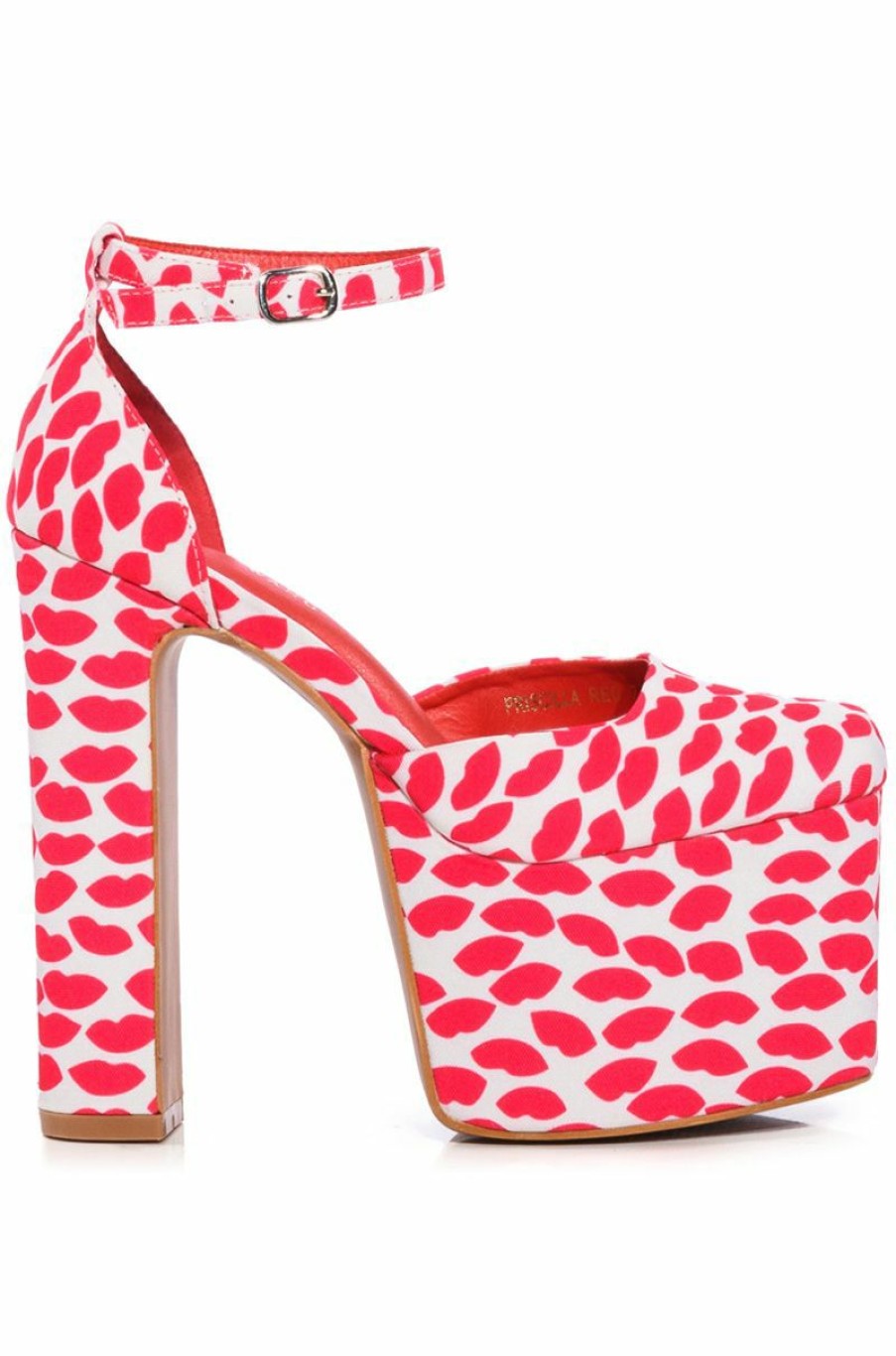 Shoes * | Azalea Wang Priscilla Printed Platform Pump Red