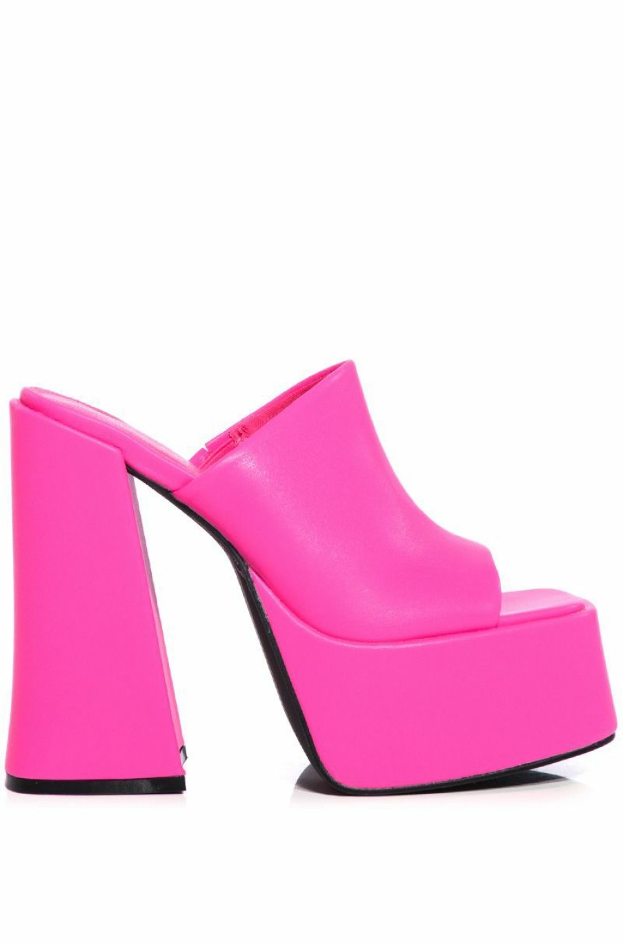 Shoes * | Azalea Wang Sheba Chunky Mule In Pink Fuchsia