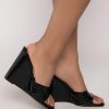 Shoes * | Azalea Wang Take It Easy Wedge Sandal In Black