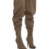 Shoes * | Azalea Wang Mantis Baggy Thigh High Boot In Khaki