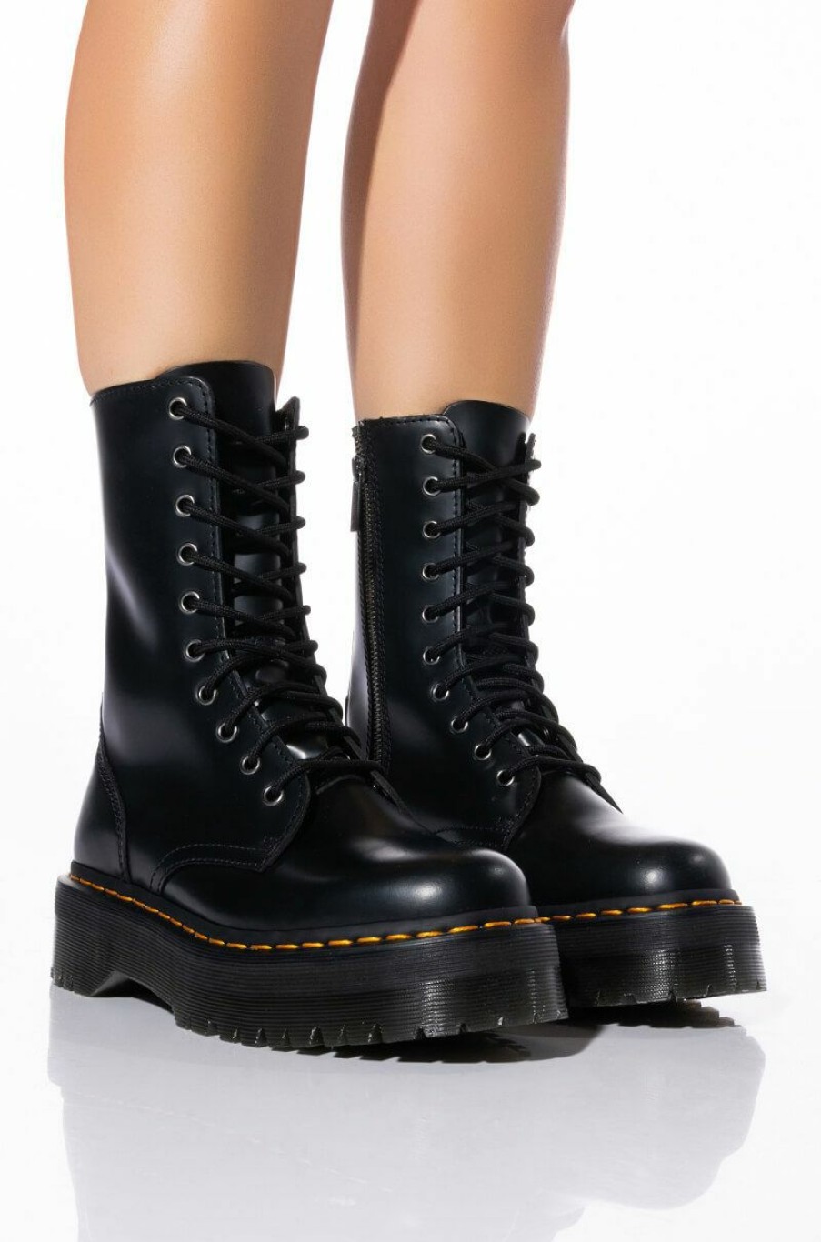 Shoes * | Dr Martens Jadon Hi Polished Smooth Black