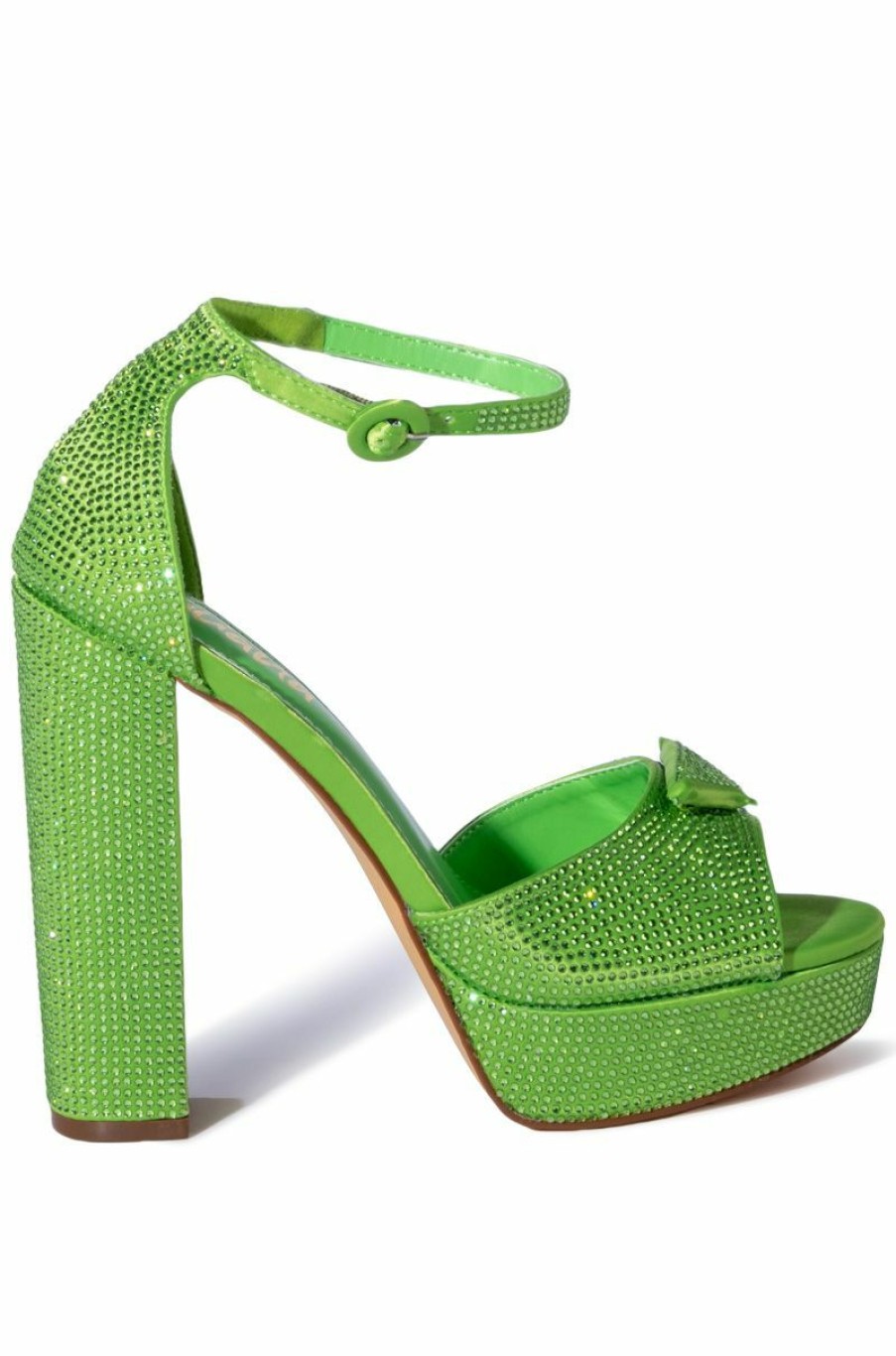 Shoes * | Made For This Embellished Chunky Heel Sandal In Green