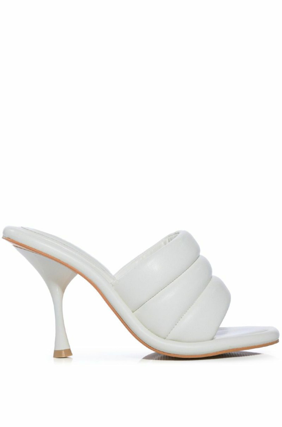 Shoes * | Azalea Wang Chey Stiletto Puffer Sandal In White