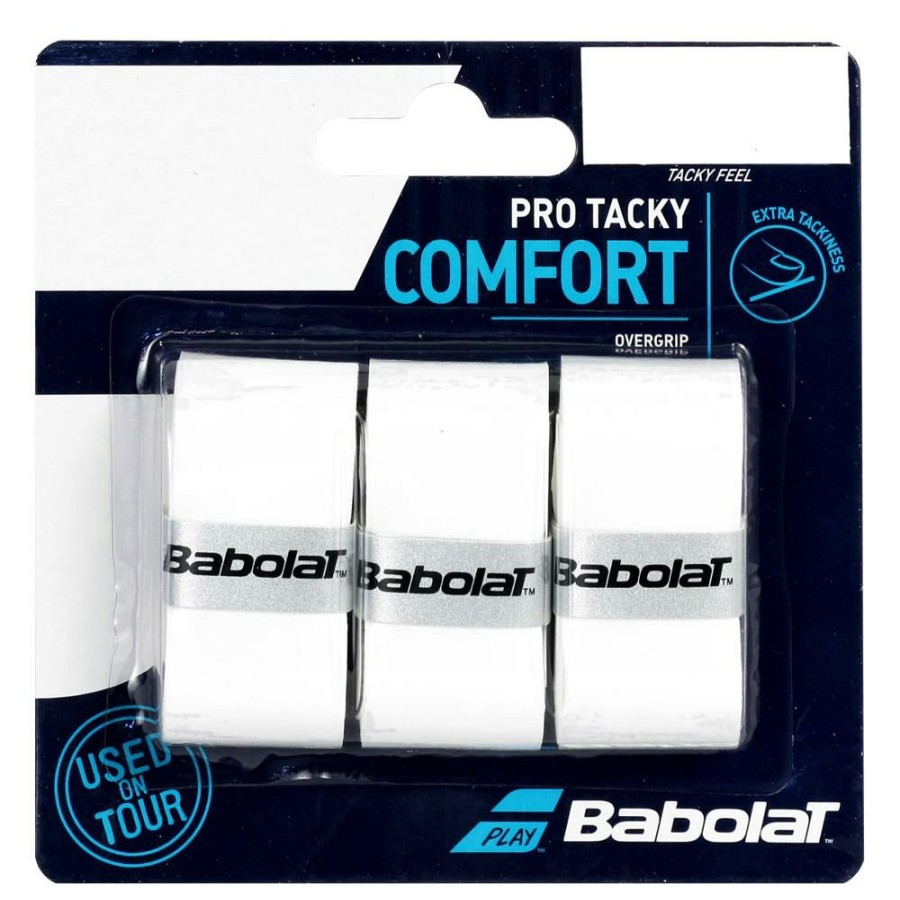 Overgrips * | Babolat Pro Tacky Overgrip 3 Pack White