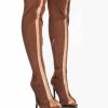 Shoes * | Azalea Wang Sheer Luck Stiletto Boot In Brown