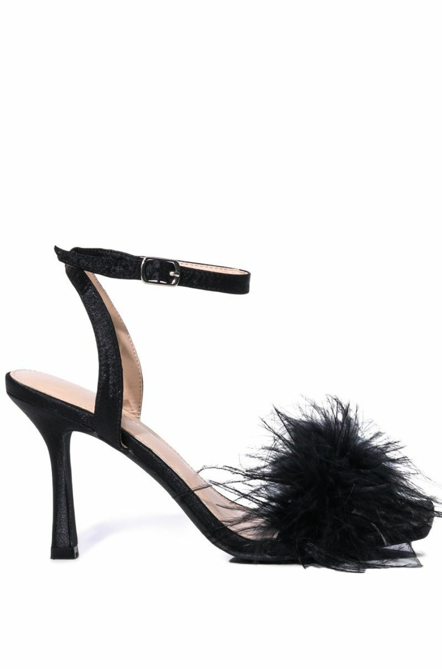 Shoes * | Azalea Wang Lucinda Feather Sandal Black