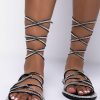 Shoes * | Azalea Wang Switching Positions For You Flat Sandal In Black