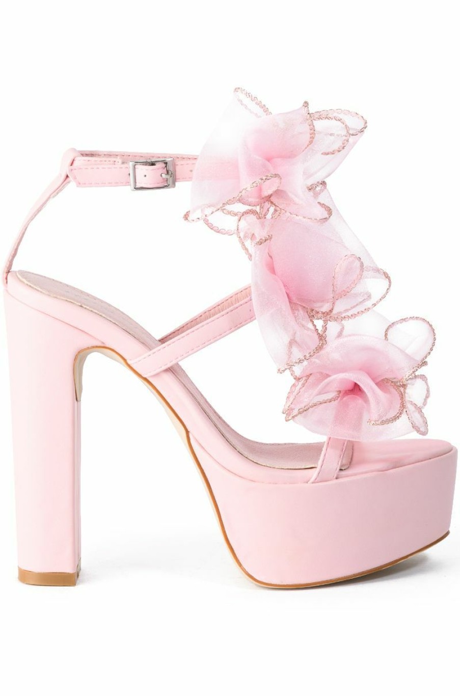 Shoes * | Azalea Wang Caterina Chunky Sandal With Bow In Pink