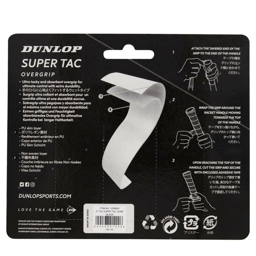 Overgrips * | Dunlop Super Tac Overgrip 3 Pack White