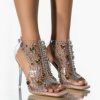 Shoes * | Azalea Wang Out Of Reach Stiletto Bootie In Nude Patent