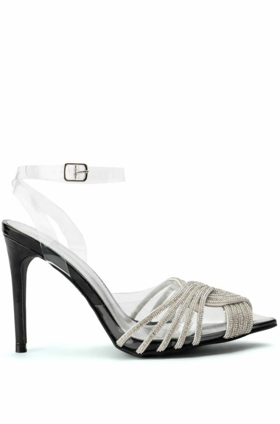 Shoes * | Azalea Wang Silver Screen Bling Stiletto Pump In Black