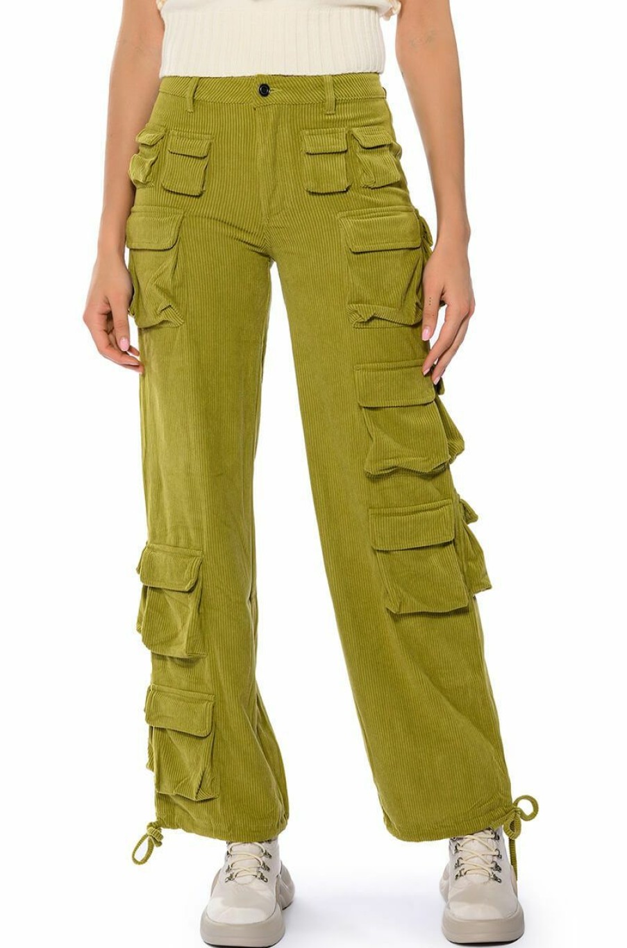 Bottoms * | Blakely Wide Leg Cargo Pant Green