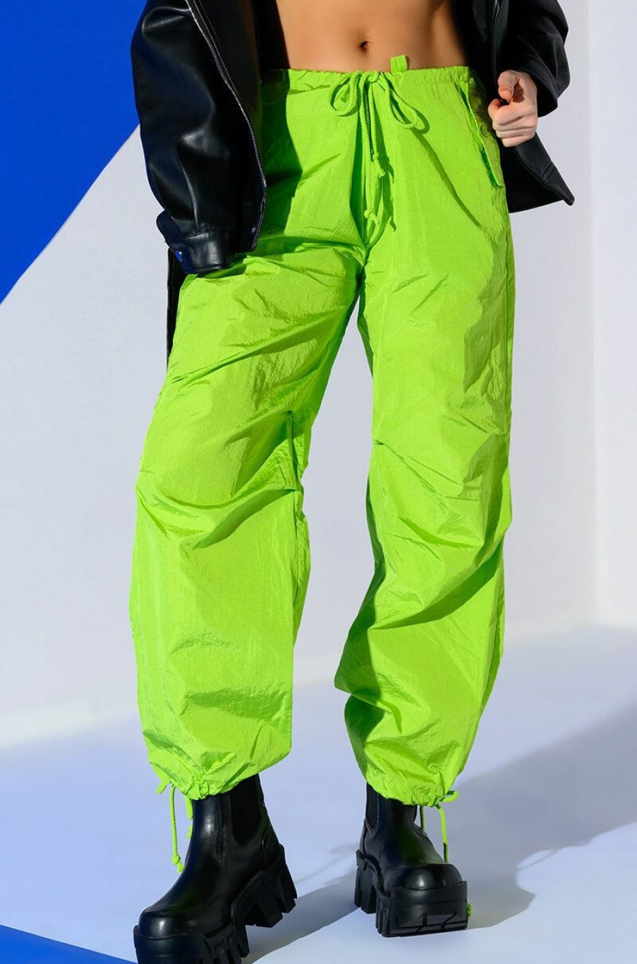 Bottoms * | Too Legit Wide Leg Cargo Pants Lime