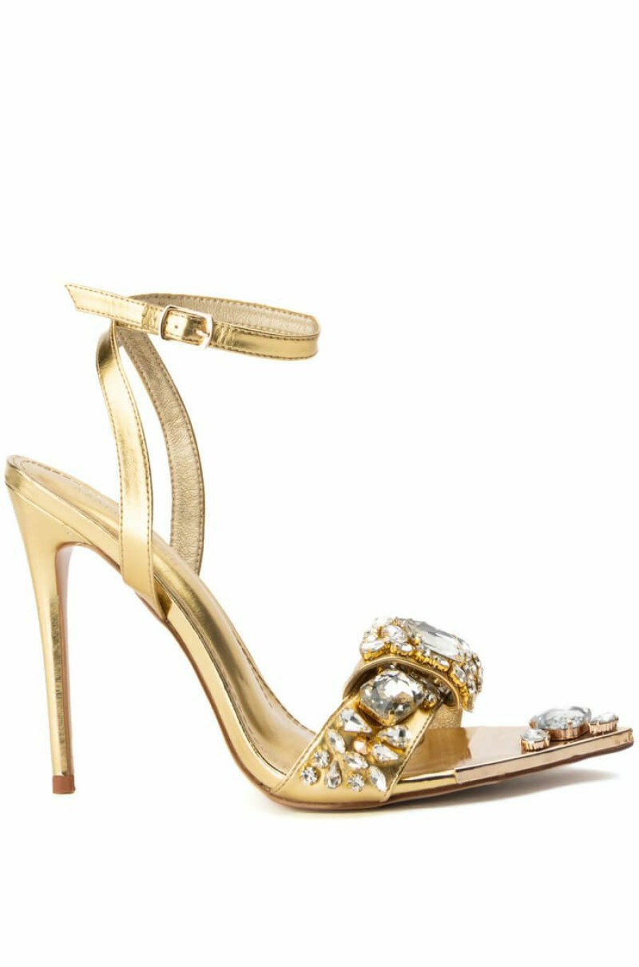 Shoes * | Azalea Wang Keep It Sweet Stiletto Sandal In Gold