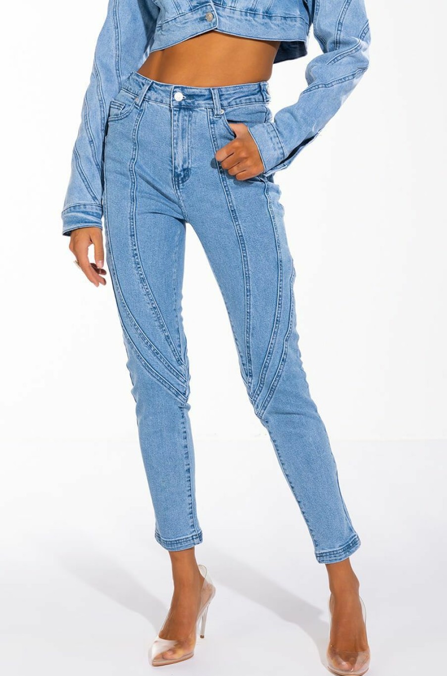 Bottoms * | Worth It High Waisted Skinny Jeans Light Blue