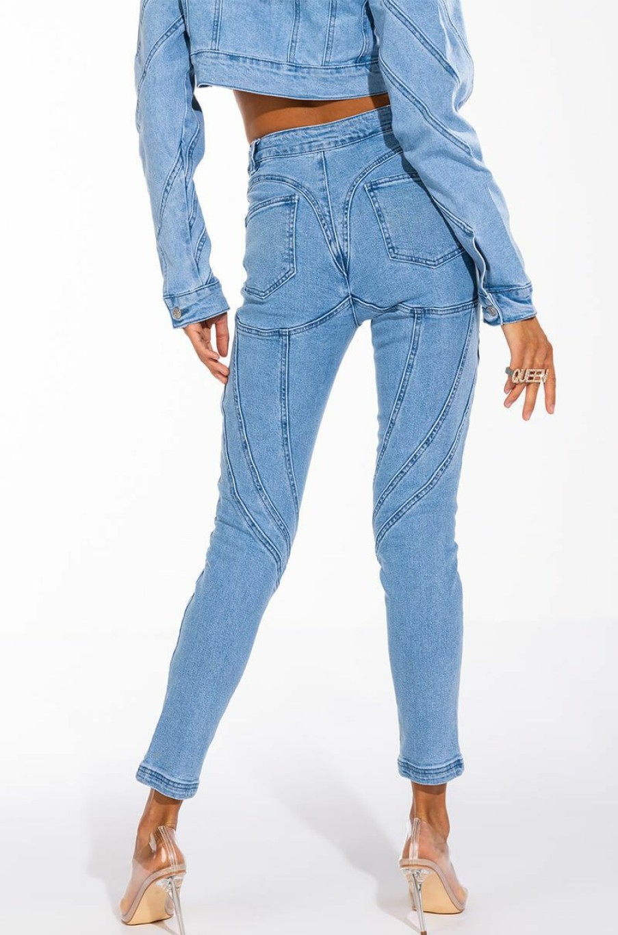 Bottoms * | Worth It High Waisted Skinny Jeans Light Blue