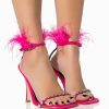 Shoes * | Azalea Wang Confetti Feather Stiletto Sandal In Pink