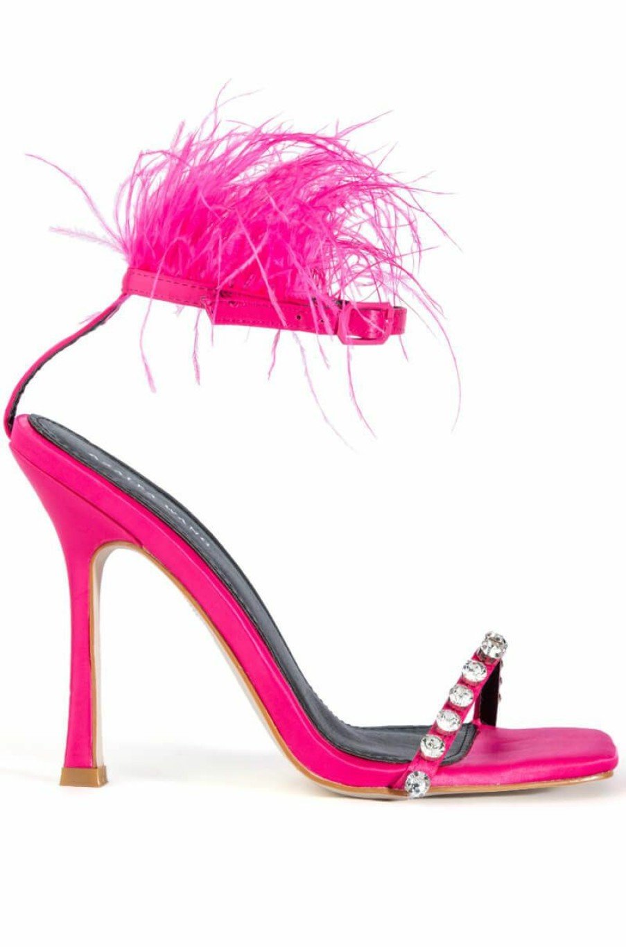 Shoes * | Azalea Wang Confetti Feather Stiletto Sandal In Pink