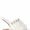 Shoes * | Azalea Wang Hartford Sandal With Feathers In White