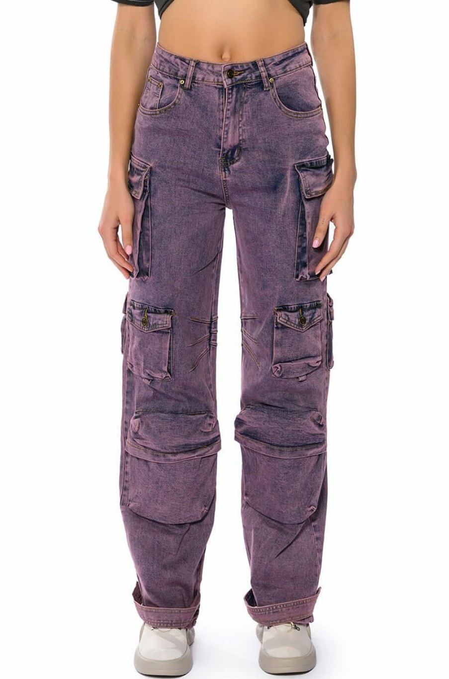 Bottoms * | Melissa Cargo Pants Purple