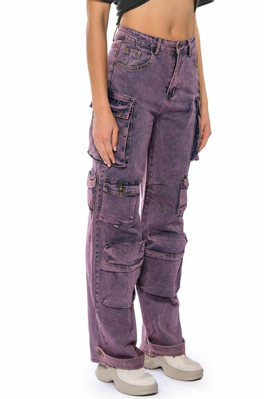 Bottoms * | Melissa Cargo Pants Purple