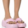 Shoes * | Azalea Wang Odette Pu Flatfrom Sandal In Baby Pink