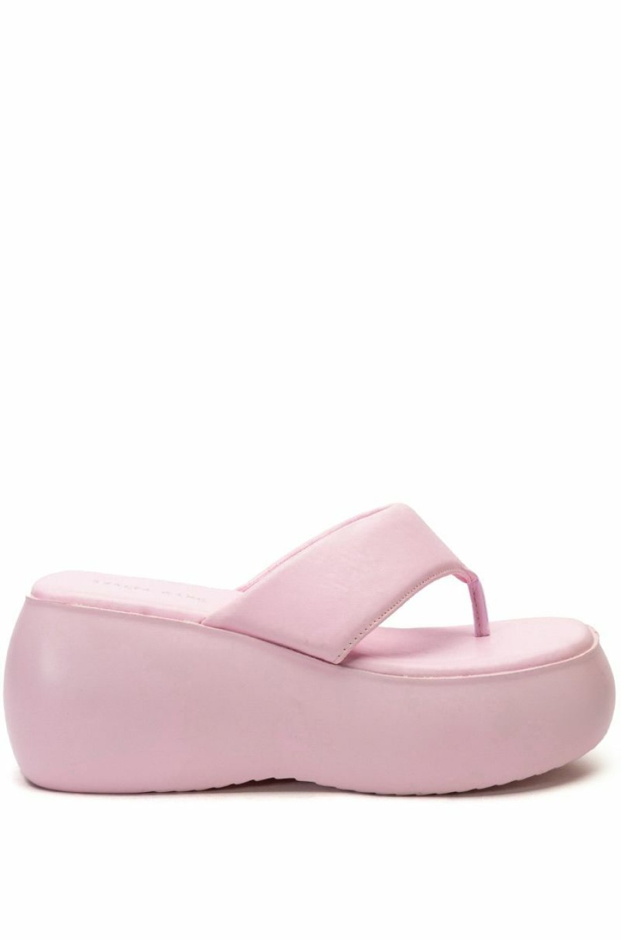 Shoes * | Azalea Wang Odette Pu Flatfrom Sandal In Baby Pink