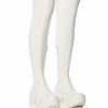 Shoes * | Azalea Wang Favored Pu Thigh High Boot With 4 Way Stretch In White