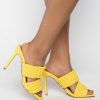 Shoes * | Azalea Wang All Your Love Stiletto Sandal In Yellow