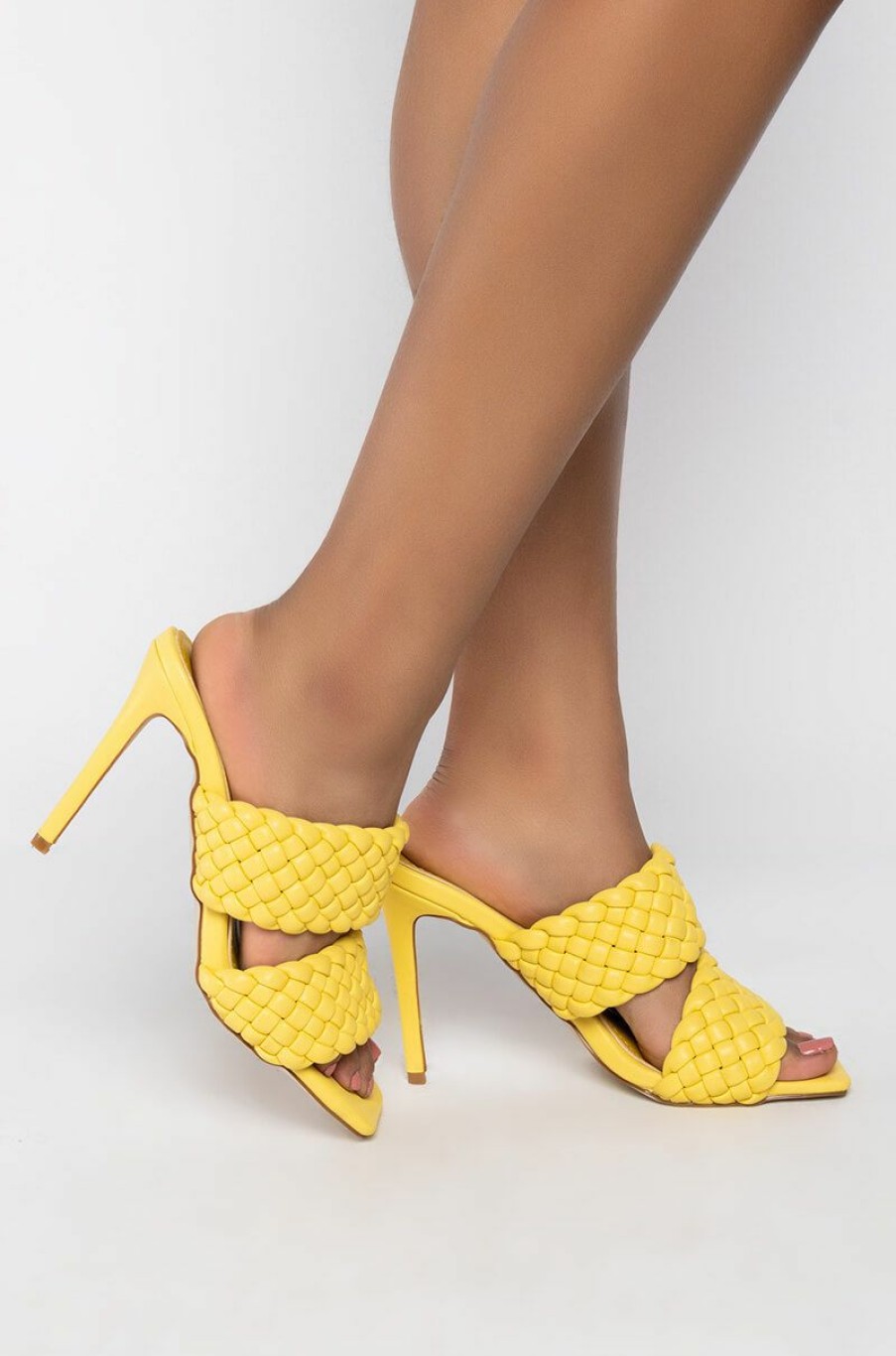 Shoes * | Azalea Wang All Your Love Stiletto Sandal In Yellow