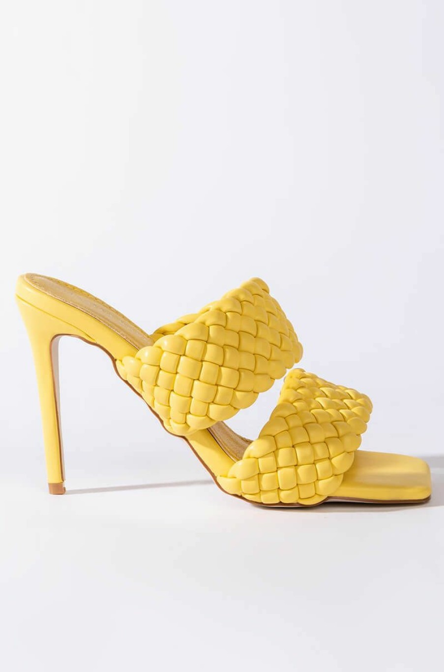 Shoes * | Azalea Wang All Your Love Stiletto Sandal In Yellow