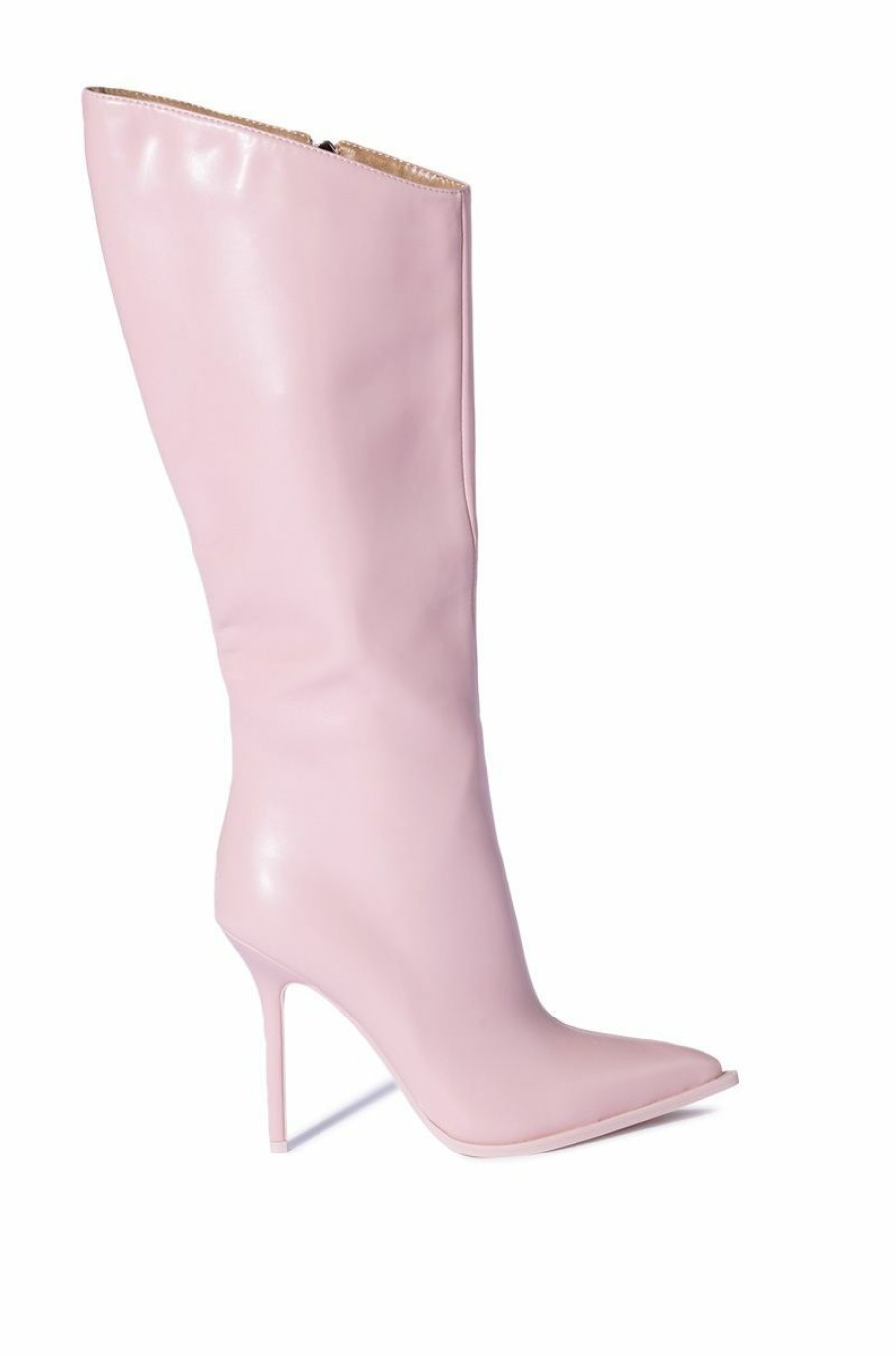 Shoes * | Azalea Wang All Angles Below The Knee Stiletto Boot Pink