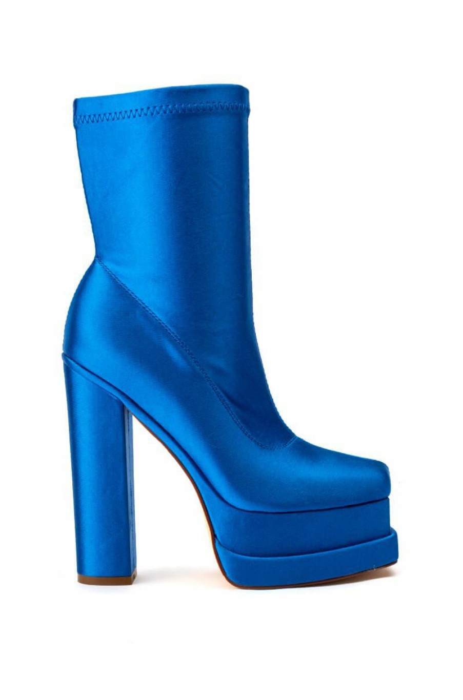 Shoes * | Azalea Wang Format Chunky Platform Bootie In Blue