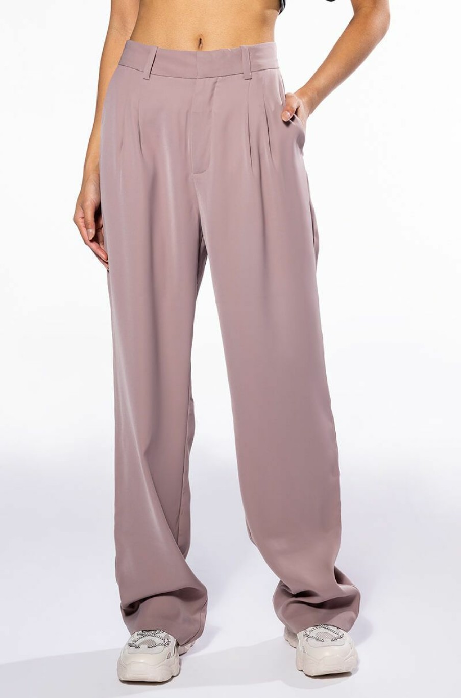 Bottoms * | Logan Wide Leg Trouser In Taupe