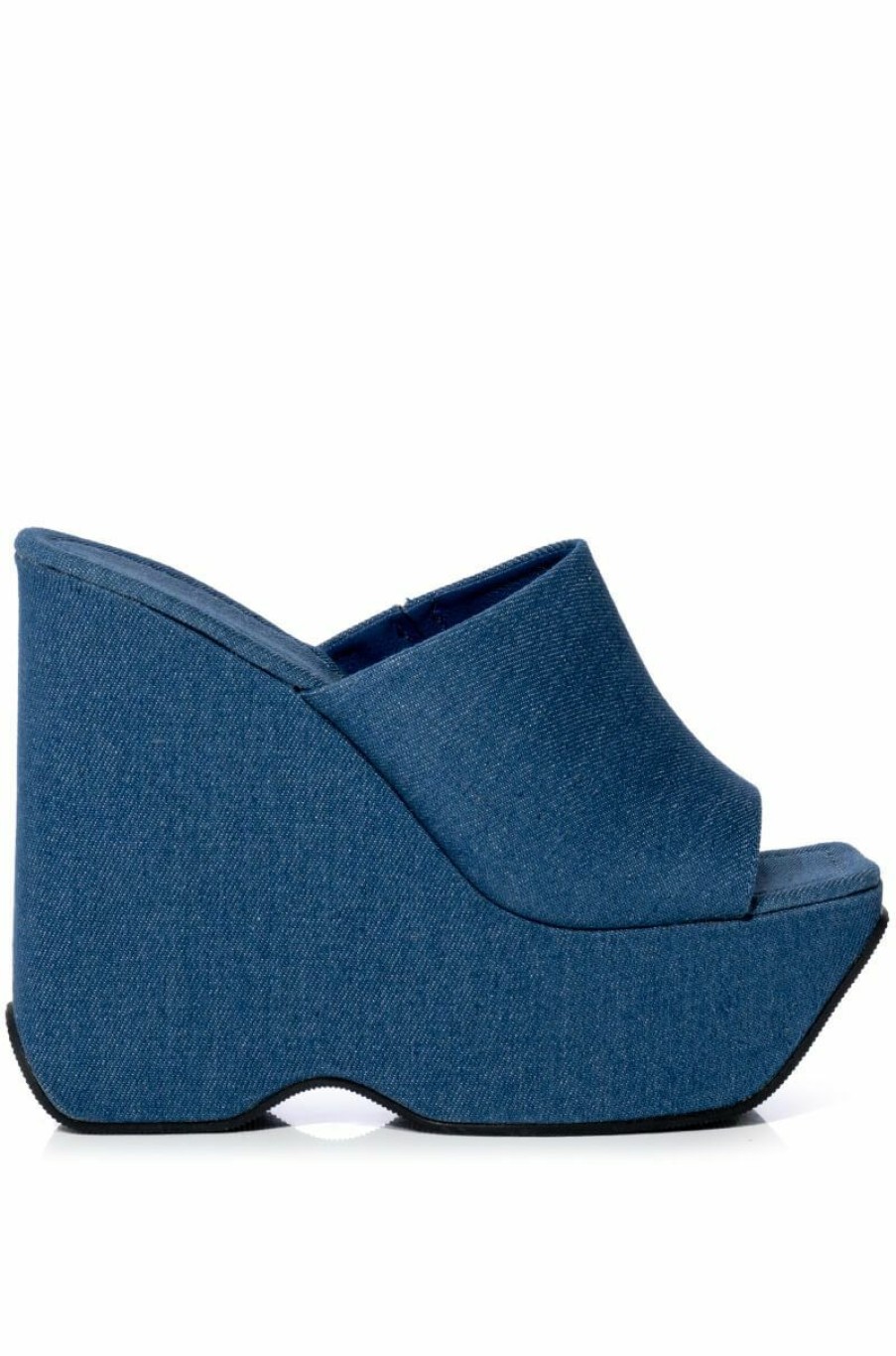 Shoes * | Azalea Wang Daiane Slip On Wedge Sandal In Denim