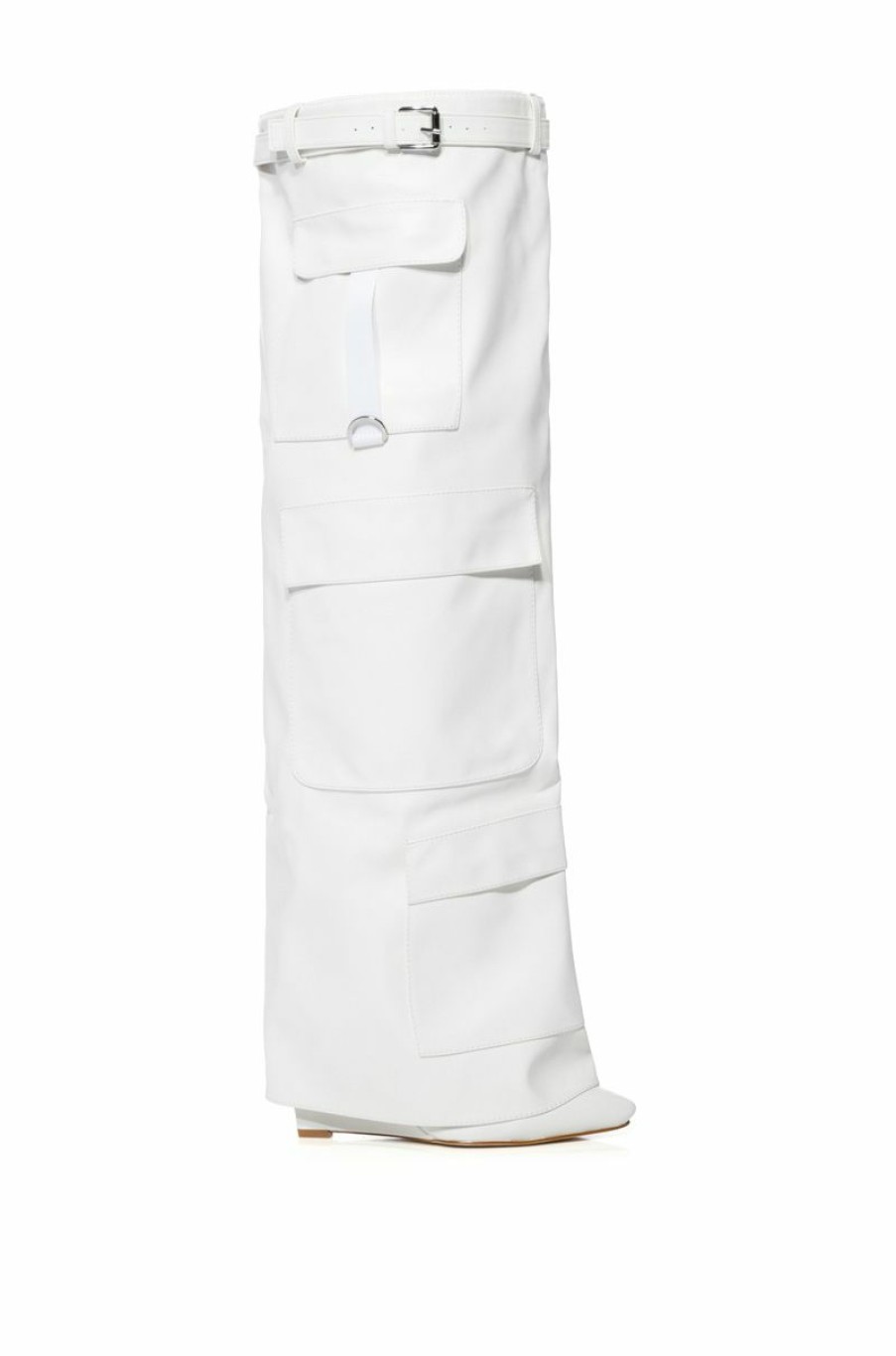 Shoes * | Azalea Wang Alexia Fold Over Wedge Boot In White