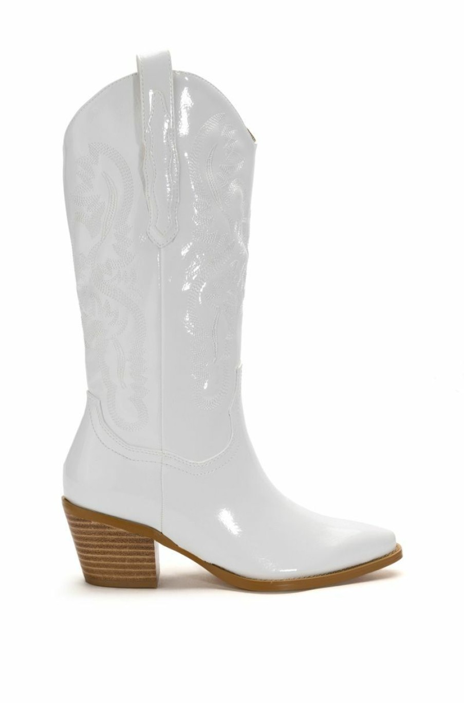 Shoes * | Azalea Wang Andrea Chunky Western Boot In White