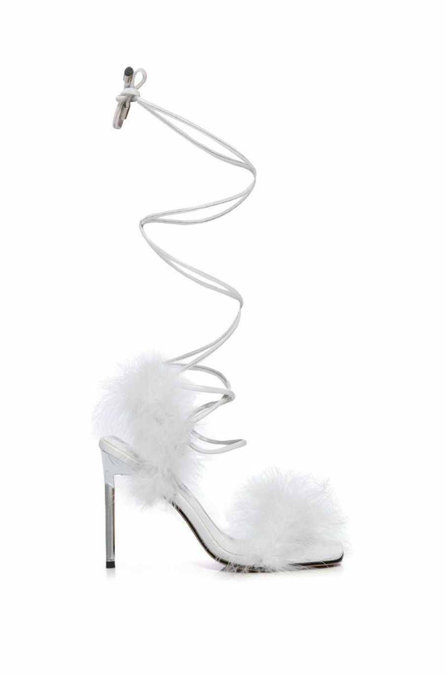 Shoes * | Mojito Mami Feather Strappy Sandal In White