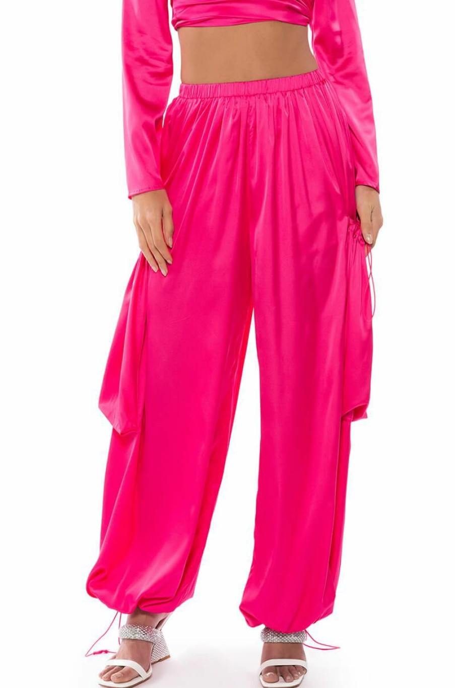 Bottoms * | Saucy Baggy Cargo Pants Pink