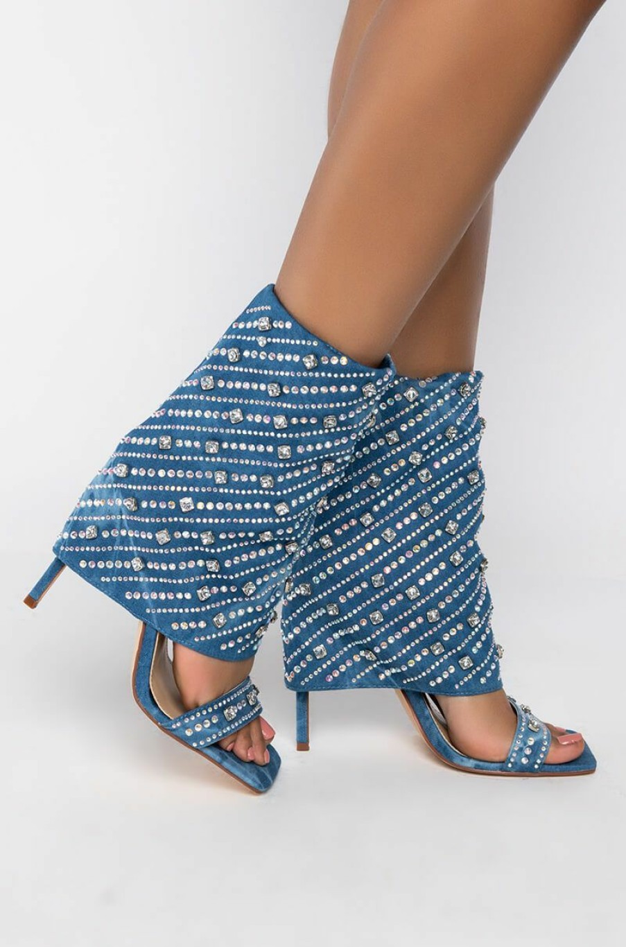 Shoes * | Azalea Wang Say It Like You Mean It Stiletto Sandal In Denim