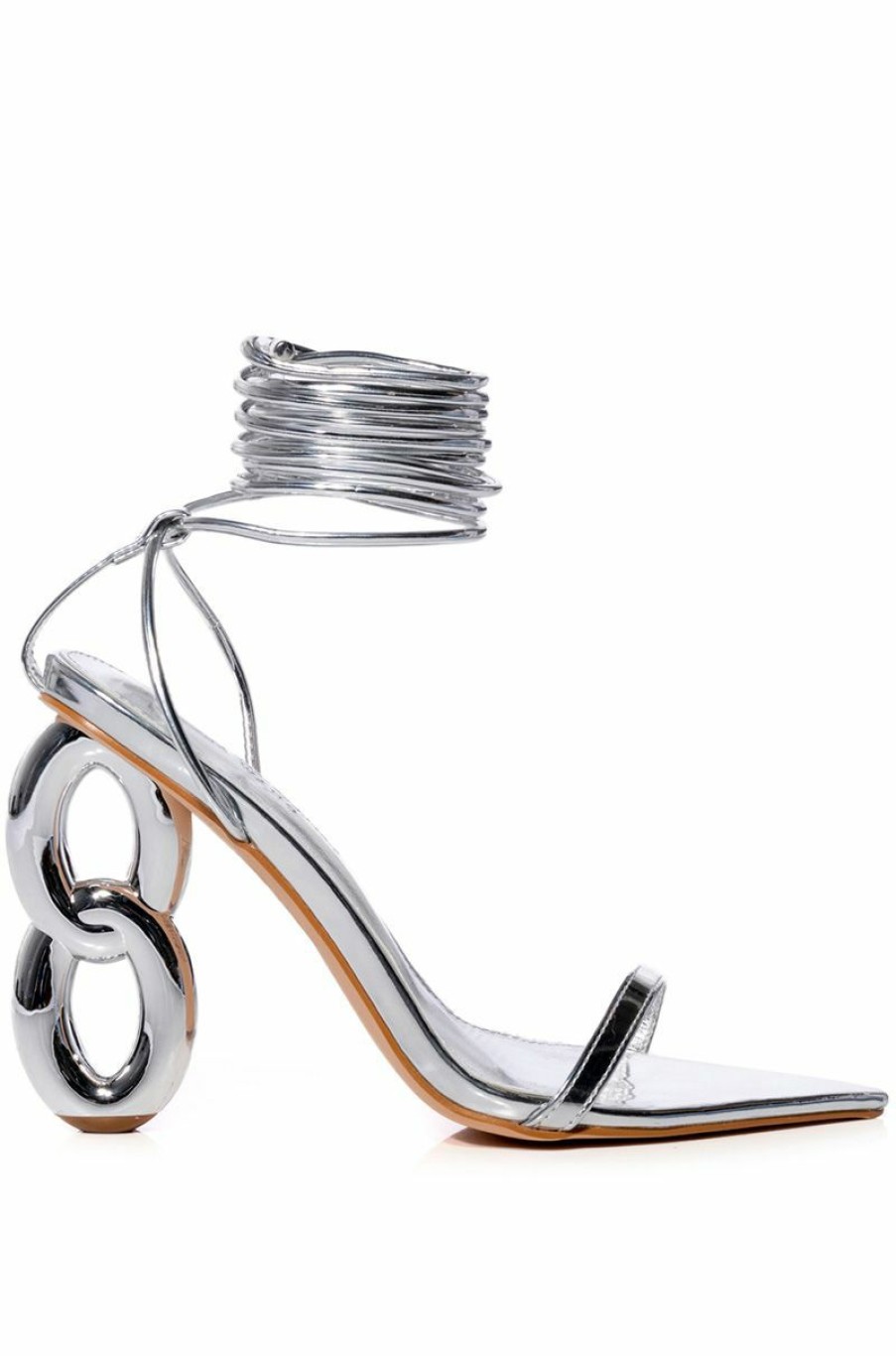 Shoes * | Azalea Wang Shawna Lace Up Sandal In Silver