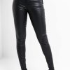 Bottoms * | On Duty Vegan Leather Lace Up Skinny Pants With 4 Way Stretch