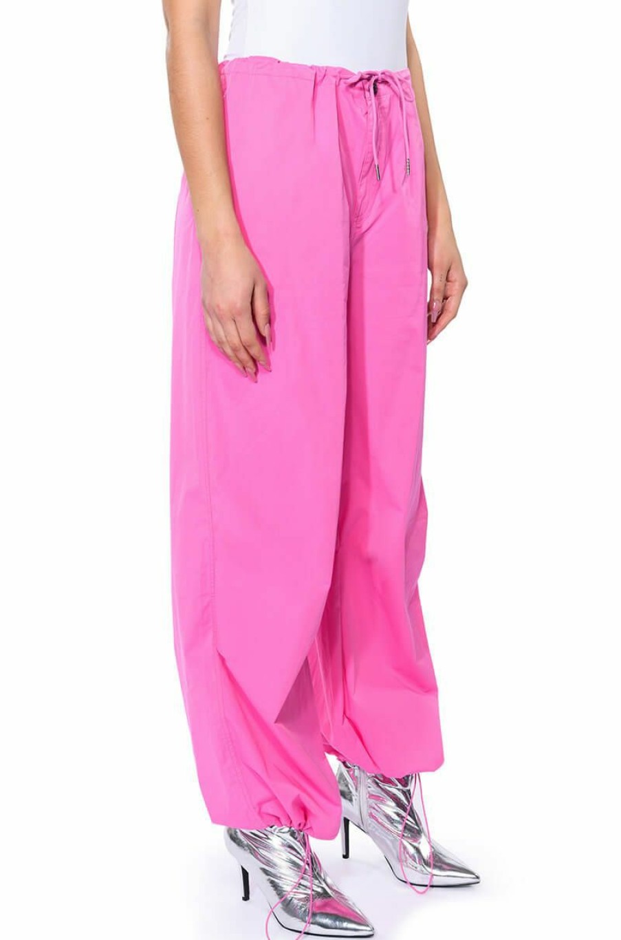 Bottoms * | Time To Relax Wide Leg Drawstring Pants Pink