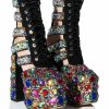 Shoes * | Azalea Wang Stomp Embellished Lace Up Bootie In Multi