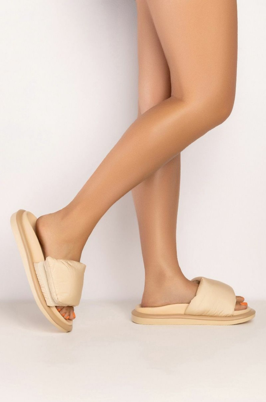 Shoes * | Pillow Slip On Comfy Sandal Nude